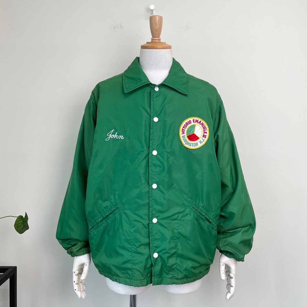 70s COANE ボアライナー付き コーチジャケット ワッペン付き 黄緑 