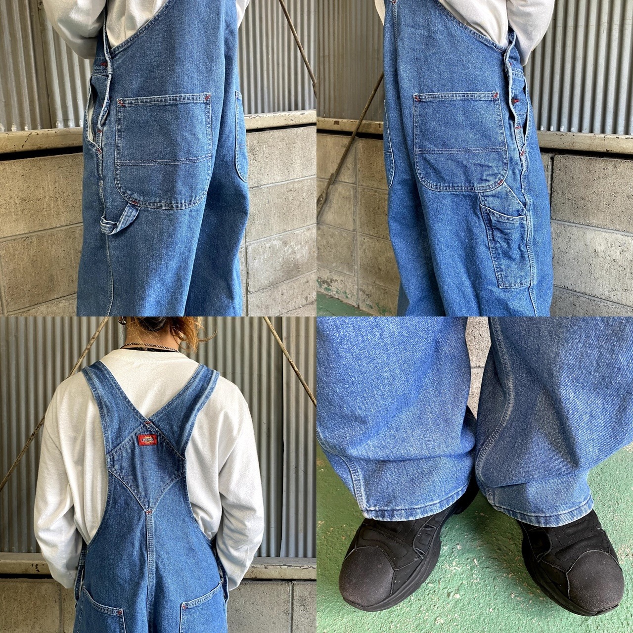 Dickies ディッキーズ デニム オーバーオール メンズW36 古着 薄色 