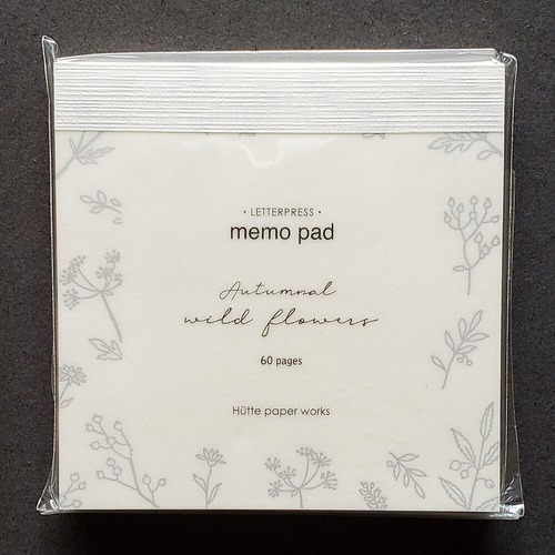 Hutte paper works　活版印刷のメモパッド　autumnal wild flowers　HPM-021