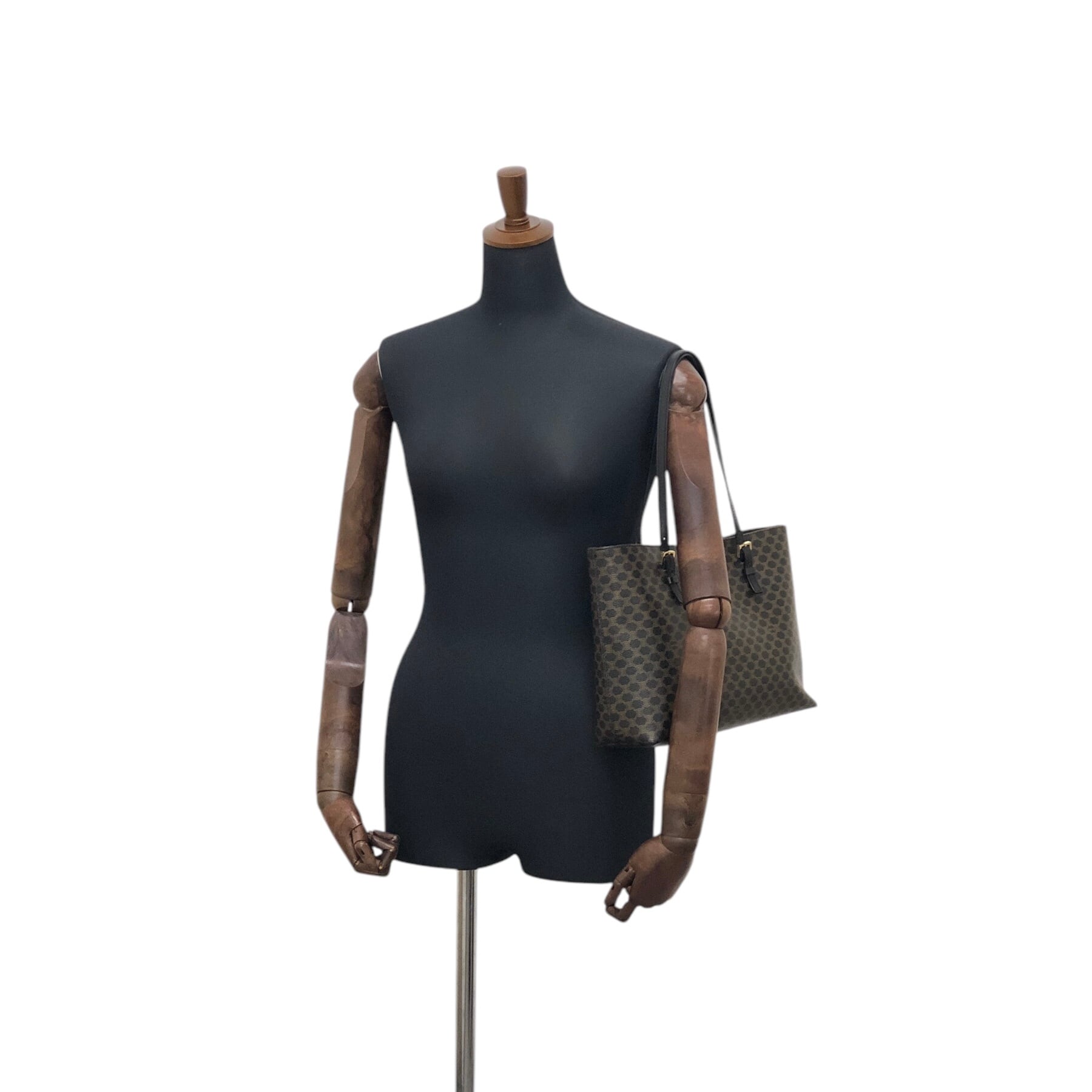 CELINE セリーヌ マカダム トートバッグ ブラック PVCレザー vintage