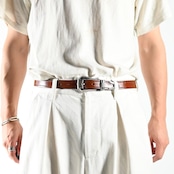 TORY LEATHER / 1 inch "3 -Piece Silver Buckle Belt(OAKBARK/NICKEL)
