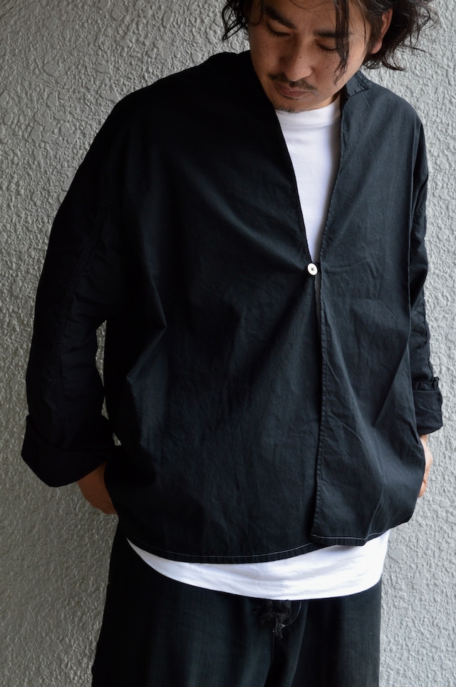 VENTITANK PROJECT EURO SWEDISH ARMY 1970's COSTOM REMADE SURGICAL HANTEN SHIRT DYED BLACK DEAD STOCK スウェーデン サージカルハンテンシャツ