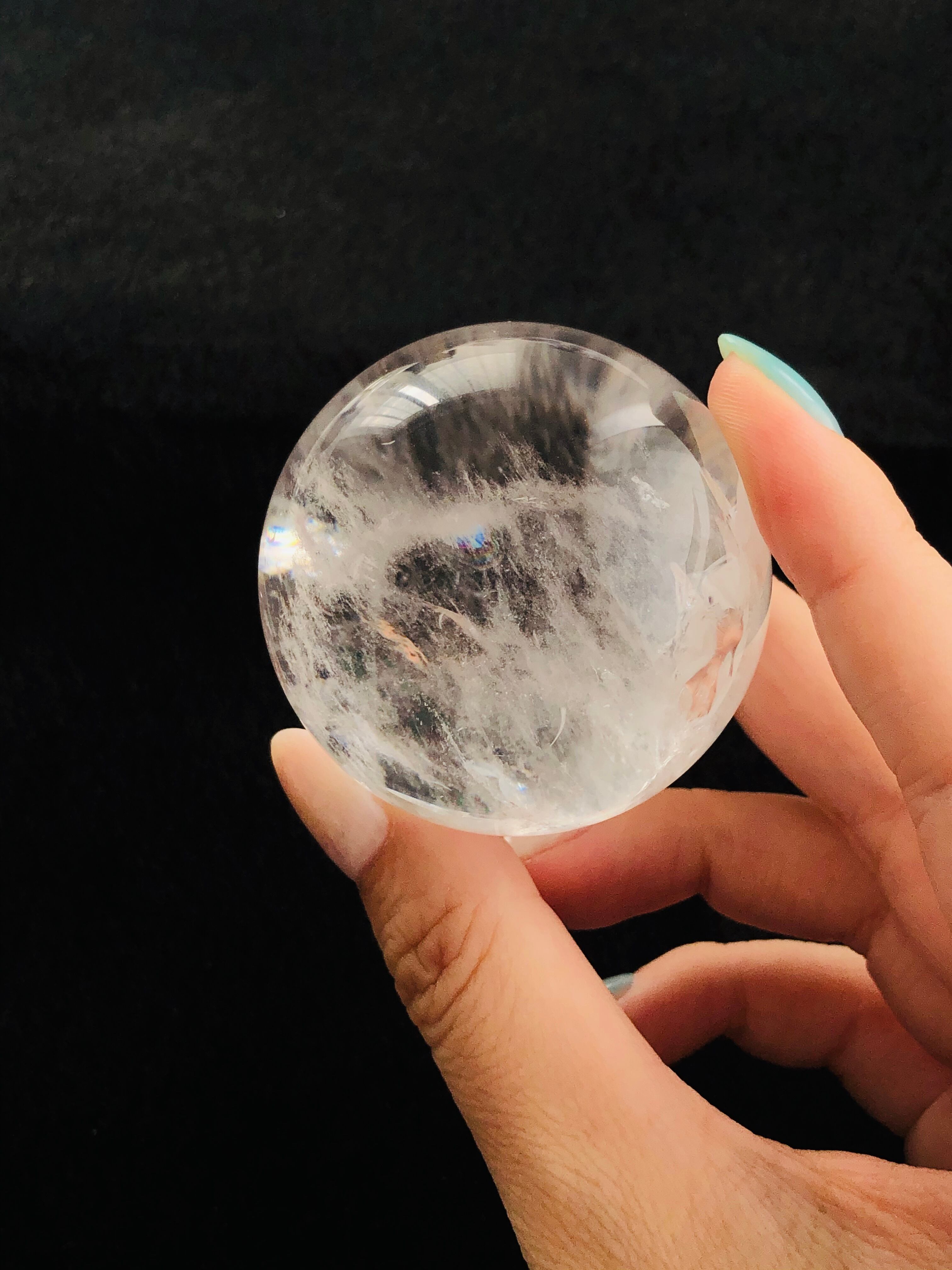 50mm！！幸せを呼ぶ♡虹入り水晶丸玉 | ヤマダウェブコム