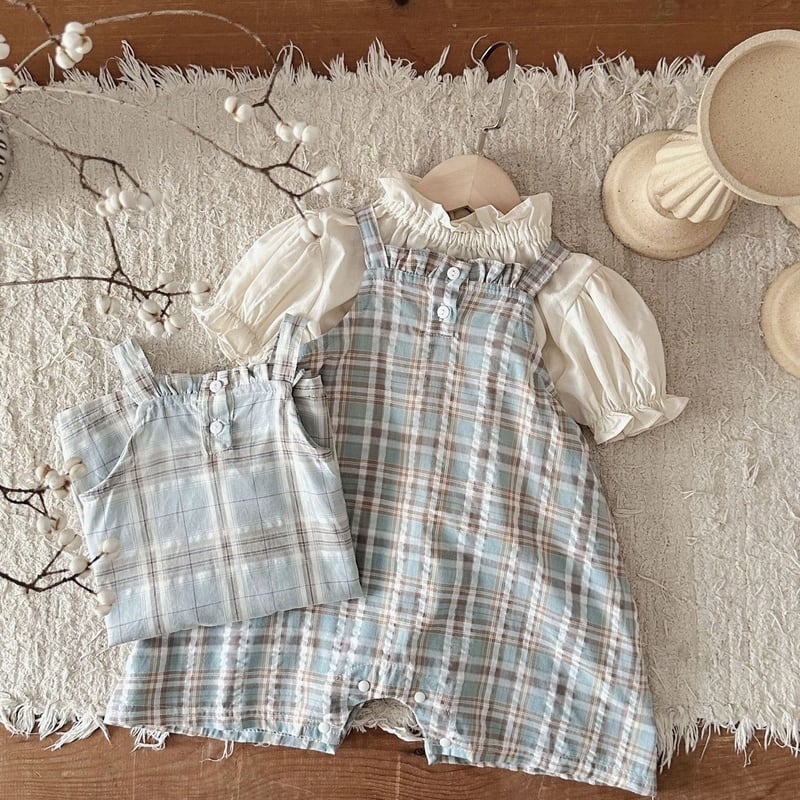 【BABY】夏新作 チェック柄サロペット