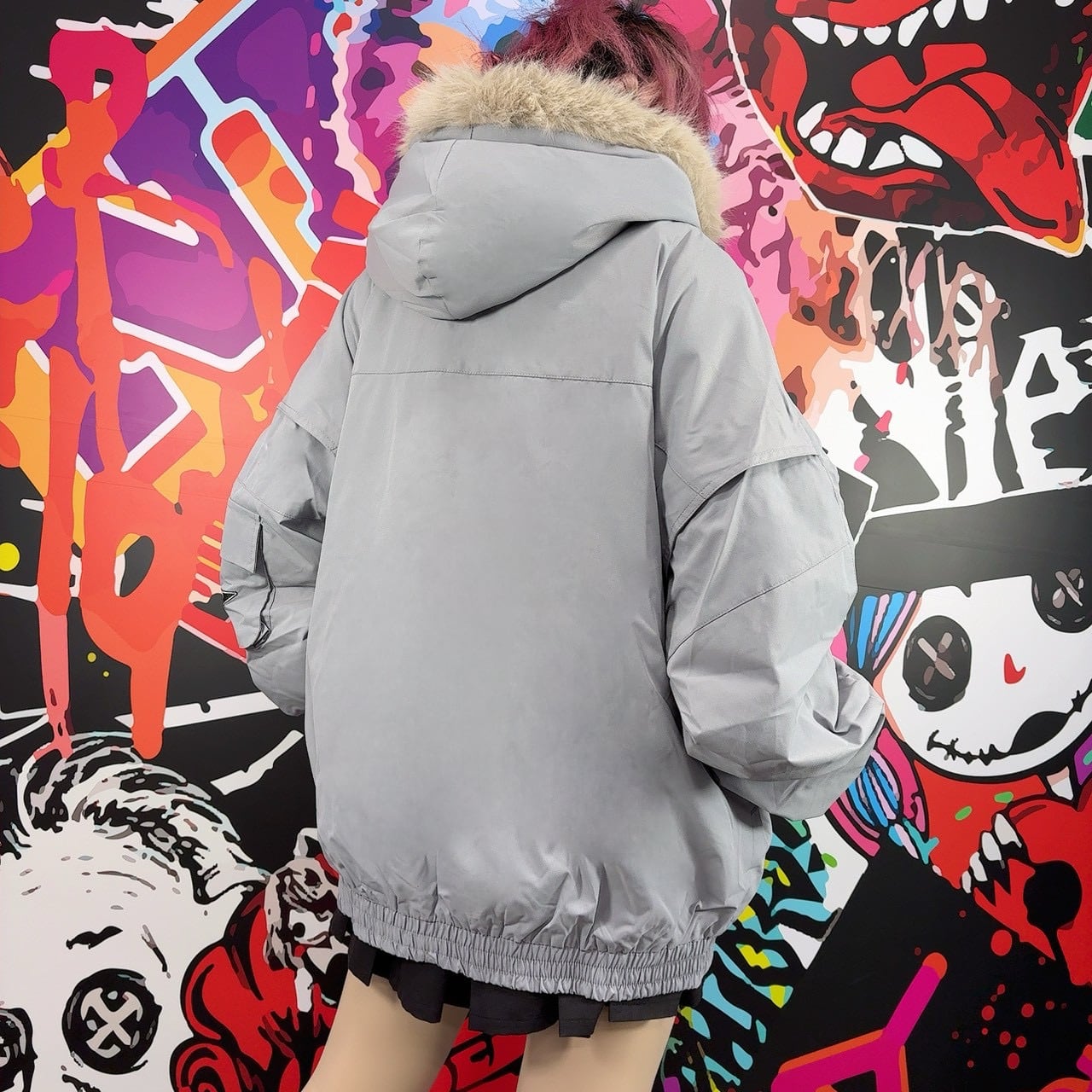 超防寒!!UNISEXファーフード中綿入りアウター【GRAY】 | NIER CLOTHING