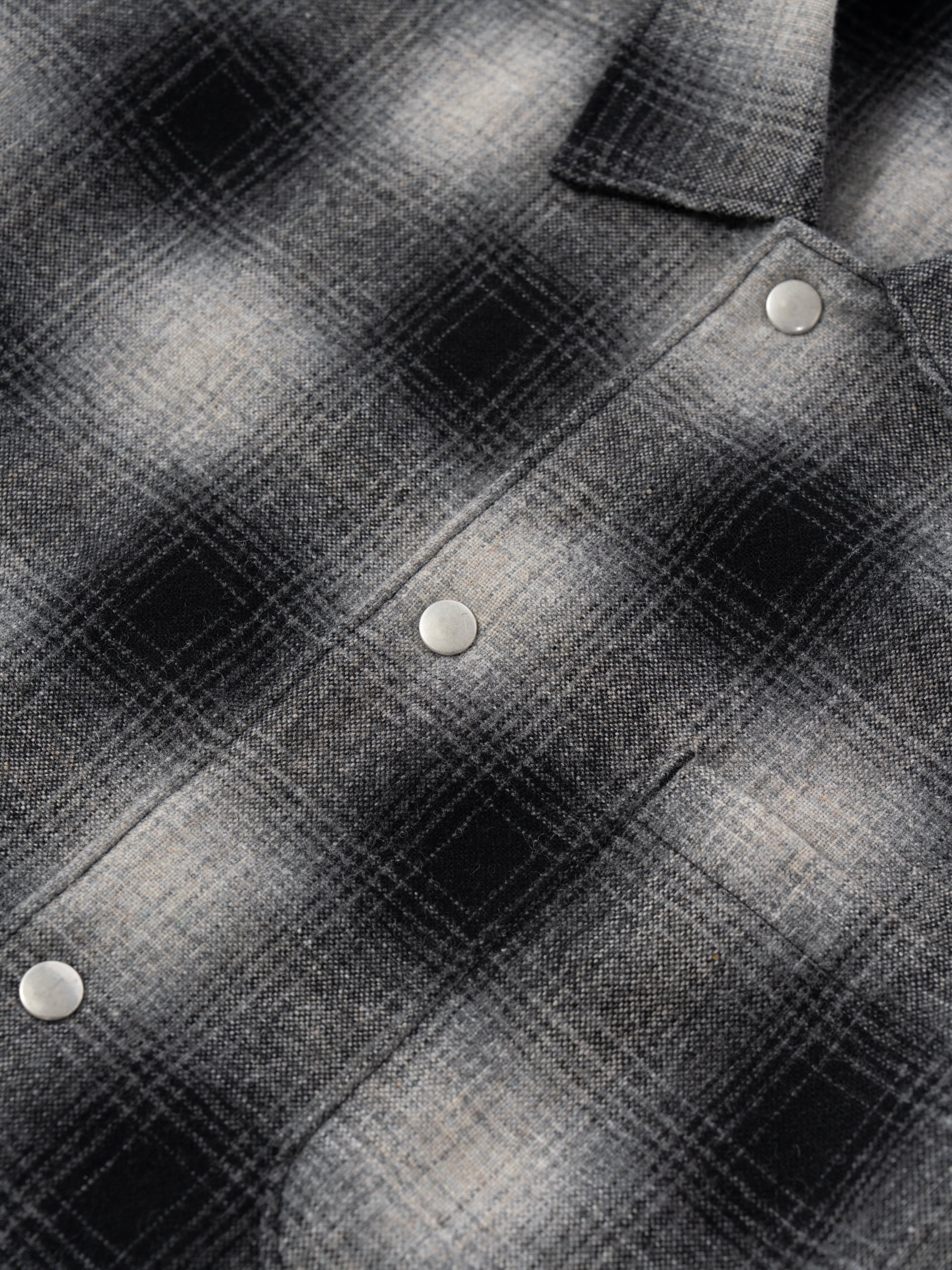 Ombre Check Shirt Jacket (white×black) | OVY