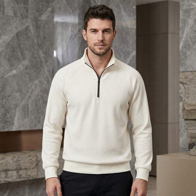 ハーフジップスウェットシャツ（2color） M0372