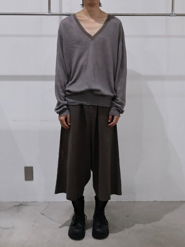 【GUCCI】V neck linen silk summer knit