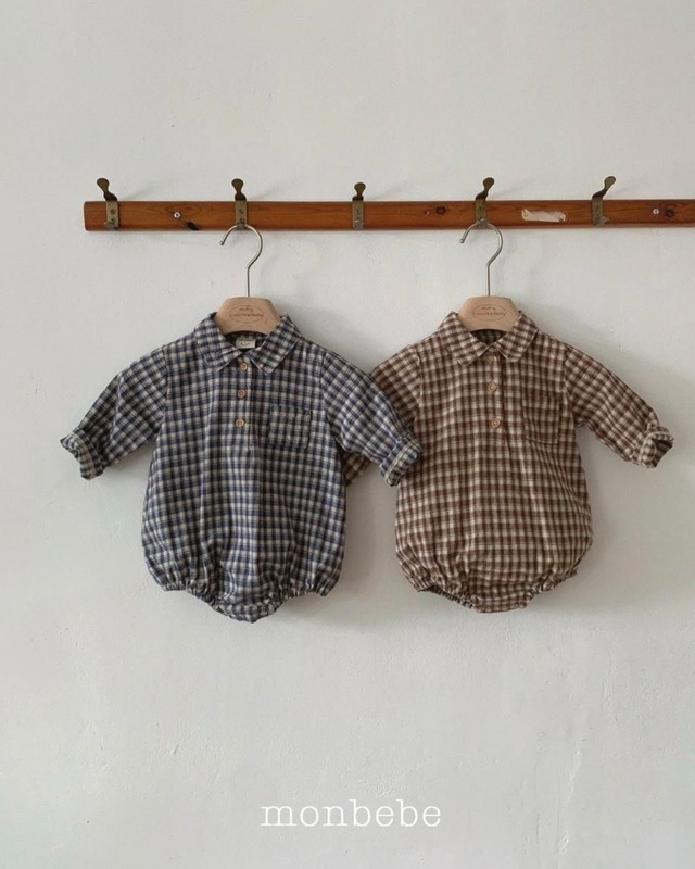 【先行〆10/26 23:59 5%OFF】2714 plaid rompers / MONBEBE