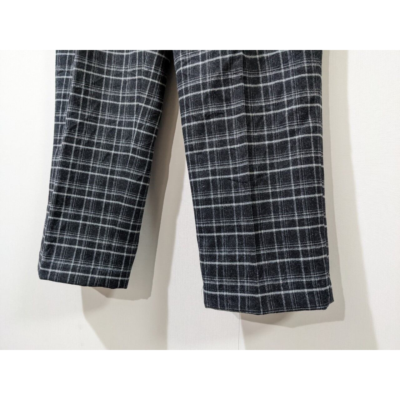 チェックパンツ ビンテージスラックス 古着 グレー イタリア