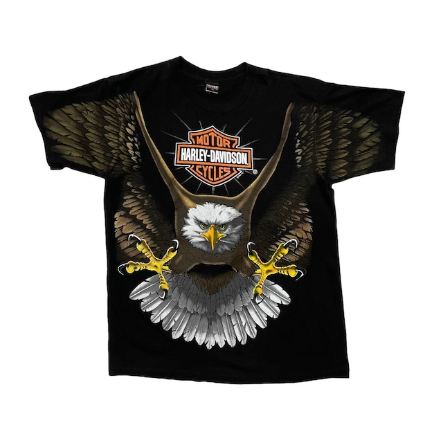 HARLEY DAVIDSON 1996 BIG EAGLE OVER PRINT TEE XL 7541