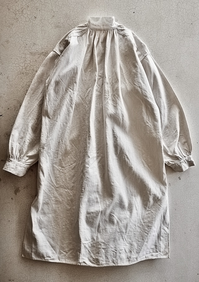 1900s フランス 清貧の画家へ 手織りリネンによるグランパシャツ アンティーク