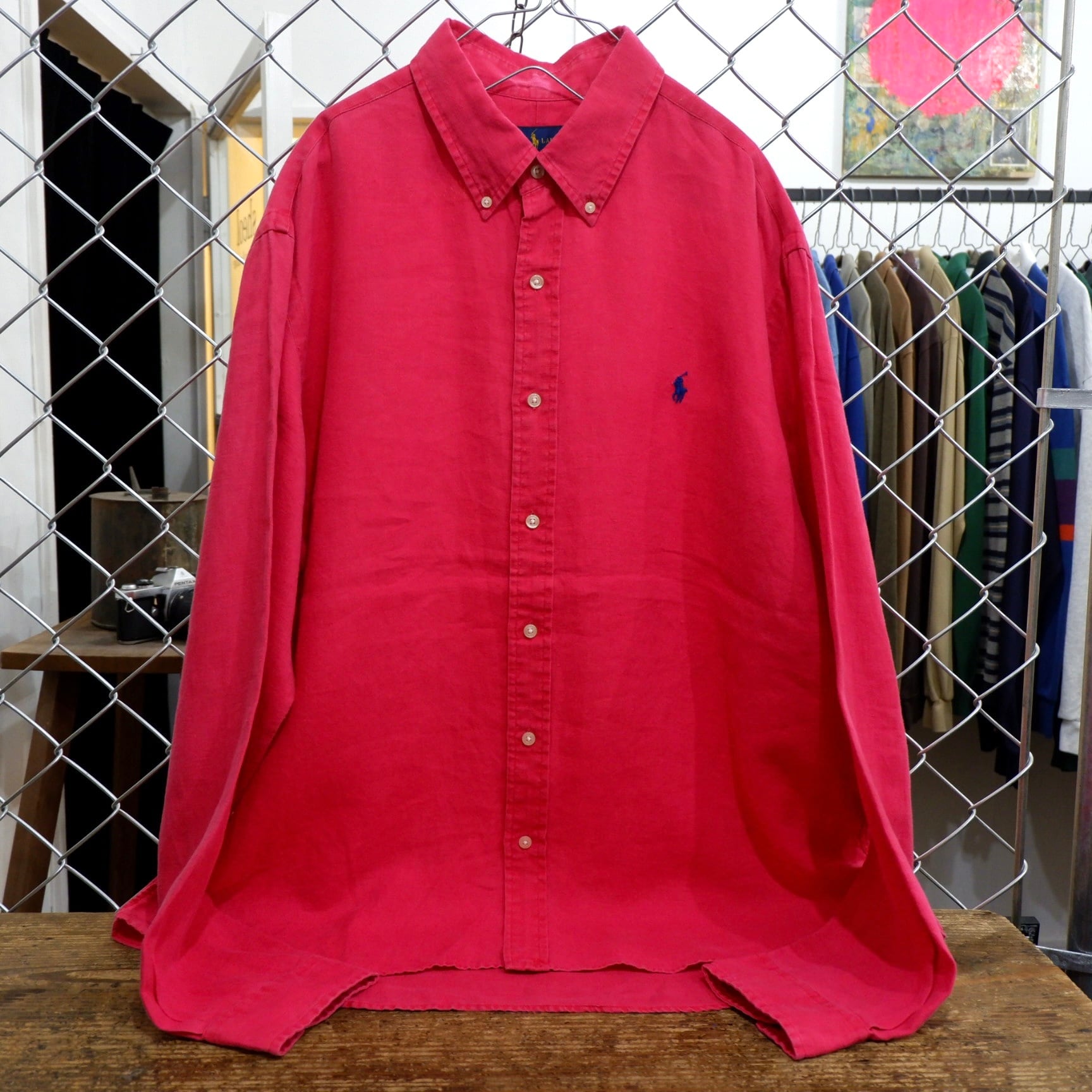 "Ralph Lauren"  L/S Linen shirt ''pink''