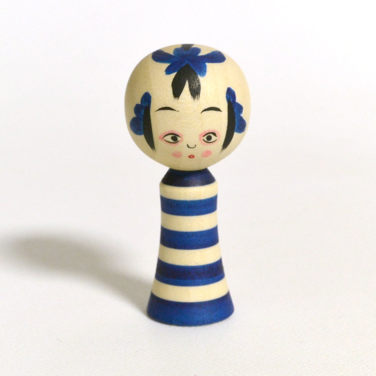 青のこけし（青のシリーズ） 約2寸 約6cm 鈴木明 工人（作並系）#2282