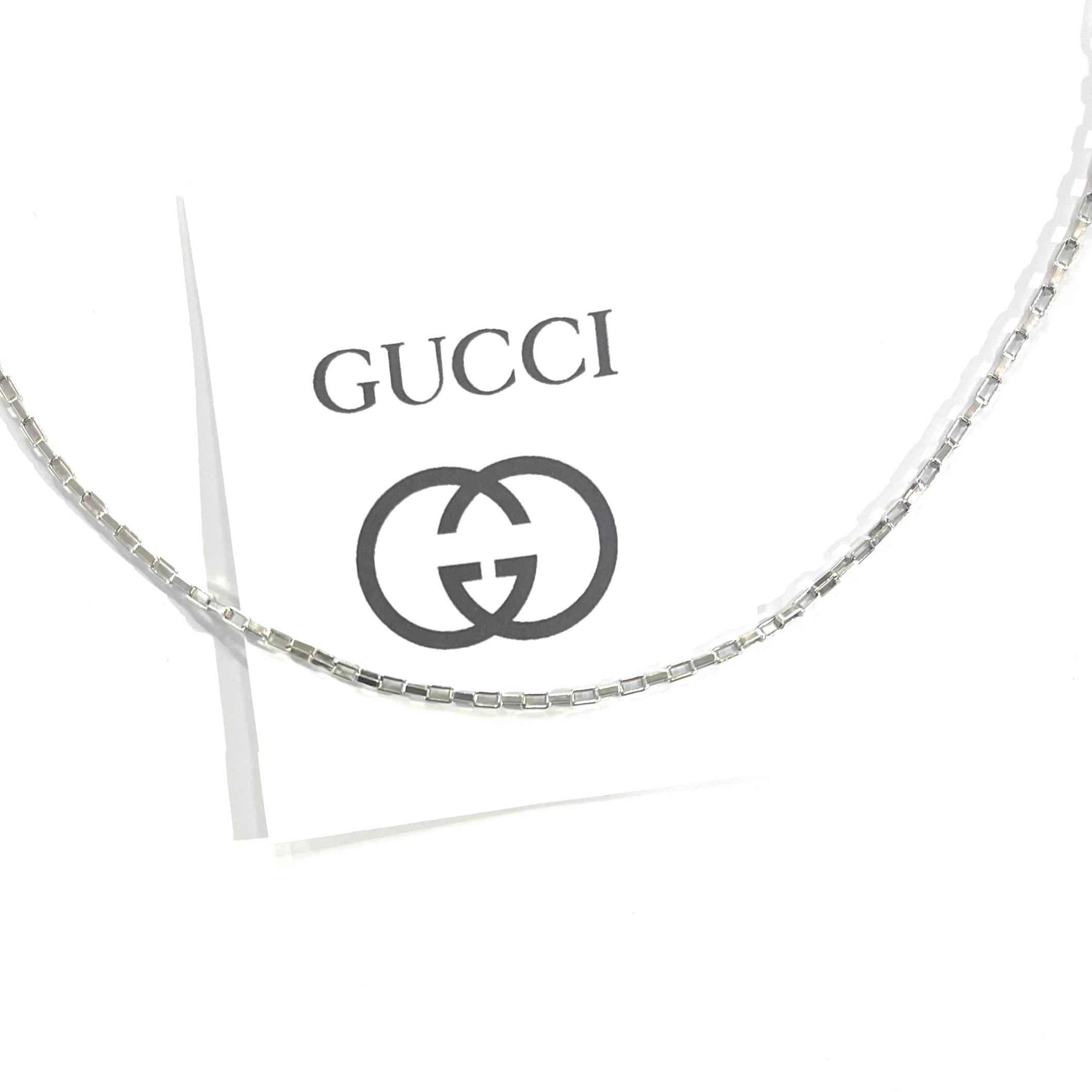 GUCCI 】2587シルバー925 スクエアチェーンネックレス ユニセックス