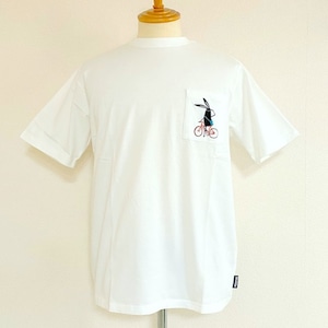 Shabby Pocket Cycling Embroidery T-shirts　Off White