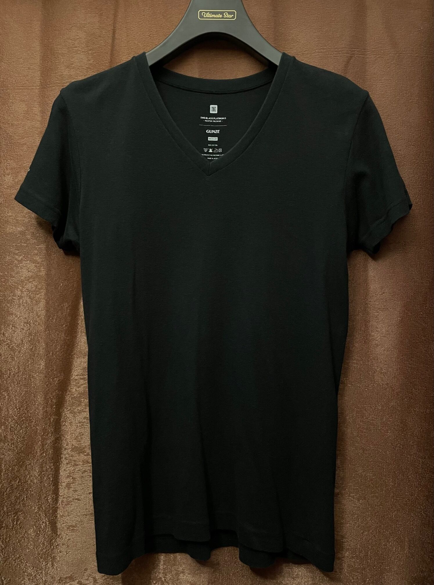 MADE IN JAPAN製 SWAGGER BLACK PLATINUM × GUNZE VネックTシャツ