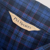 PIA SPORTS ピアスポーツ チェック ウール 長袖シャツ 4/ブルー メンズ ライカ