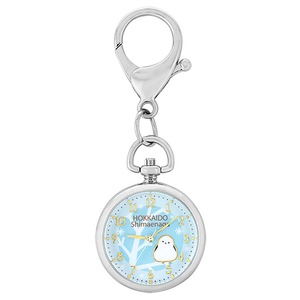 【特価処分】[サン・フレイム] キーチェーンウォッチ J-アクシス シマエナガ 北海道 CF2A0004-BL レディース シルバー