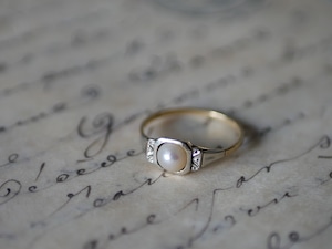 アールデコ　ハーフパールのリング　フランスアンティーク　指輪