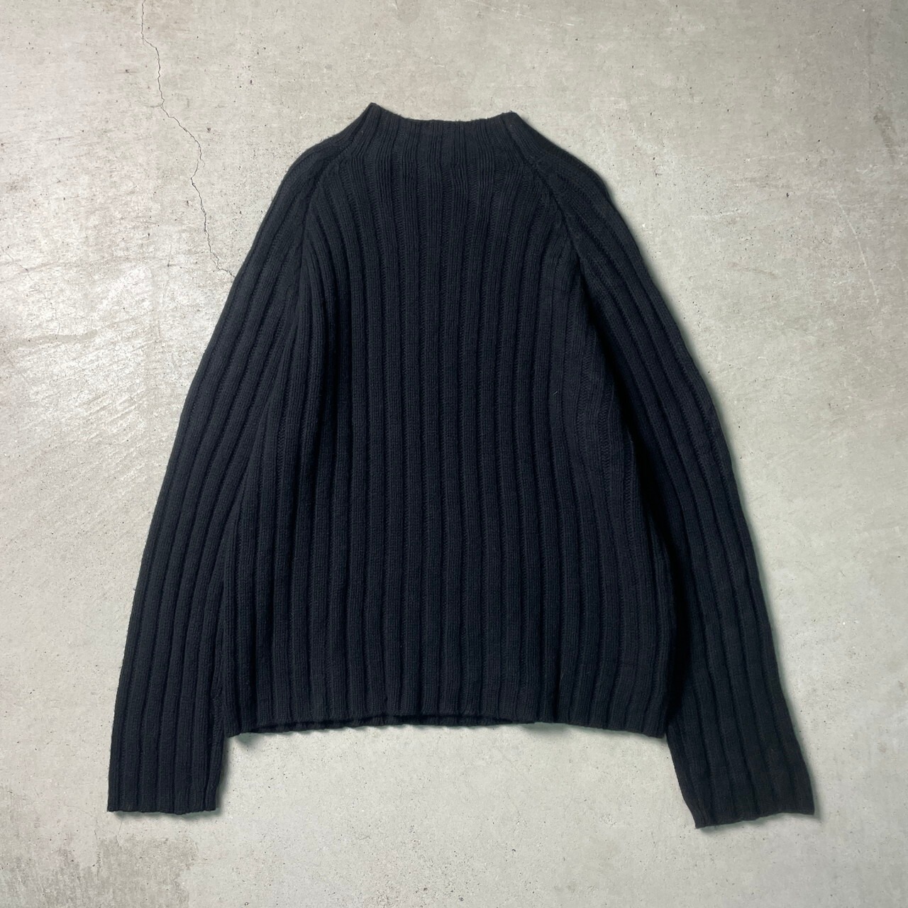 90〜00年代 J.CREW ジェイクルー ハイネック リブ編み ウールニット 