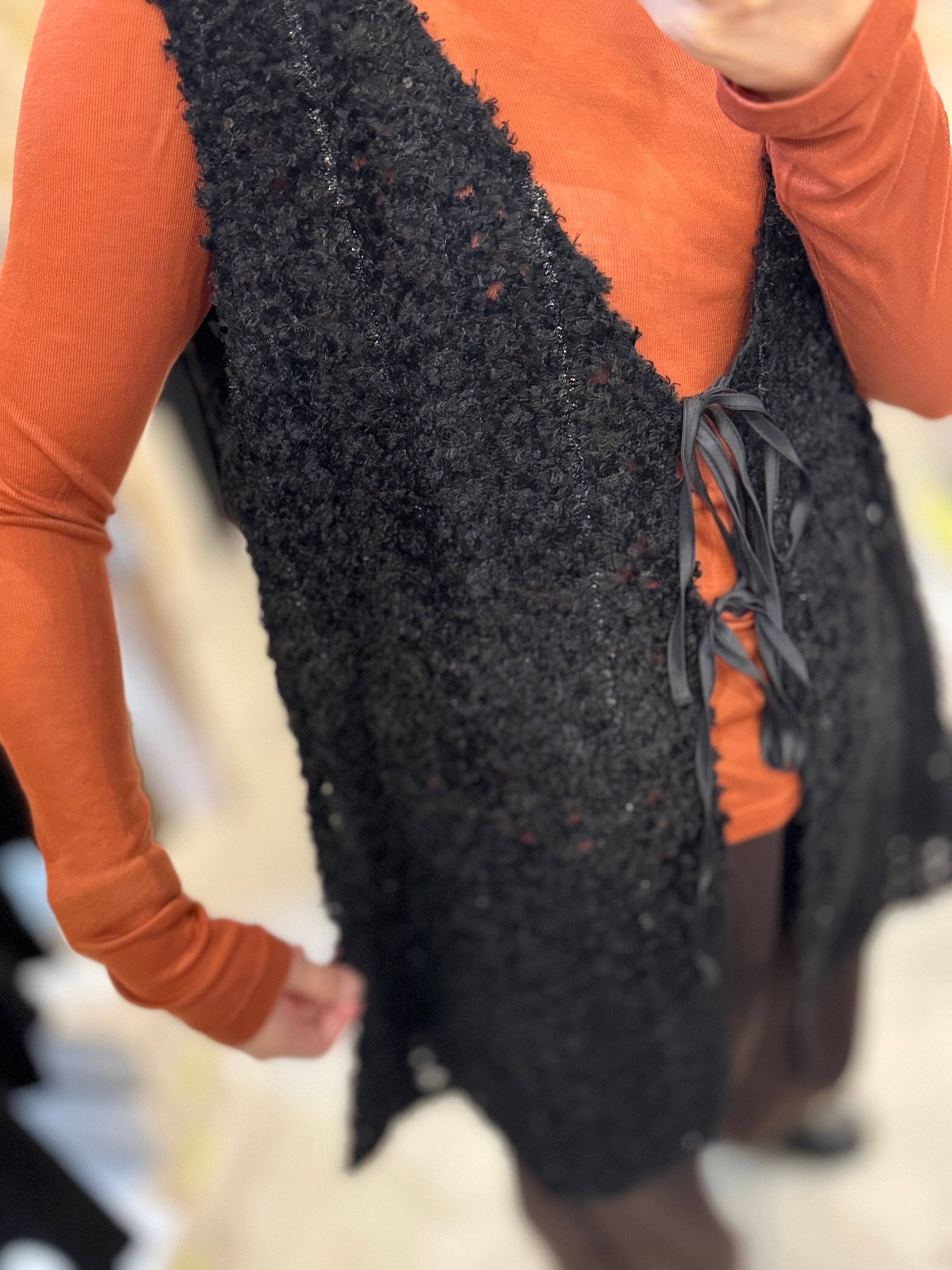 【SELECT】リング刺繍レース2wayベスト 15-0707