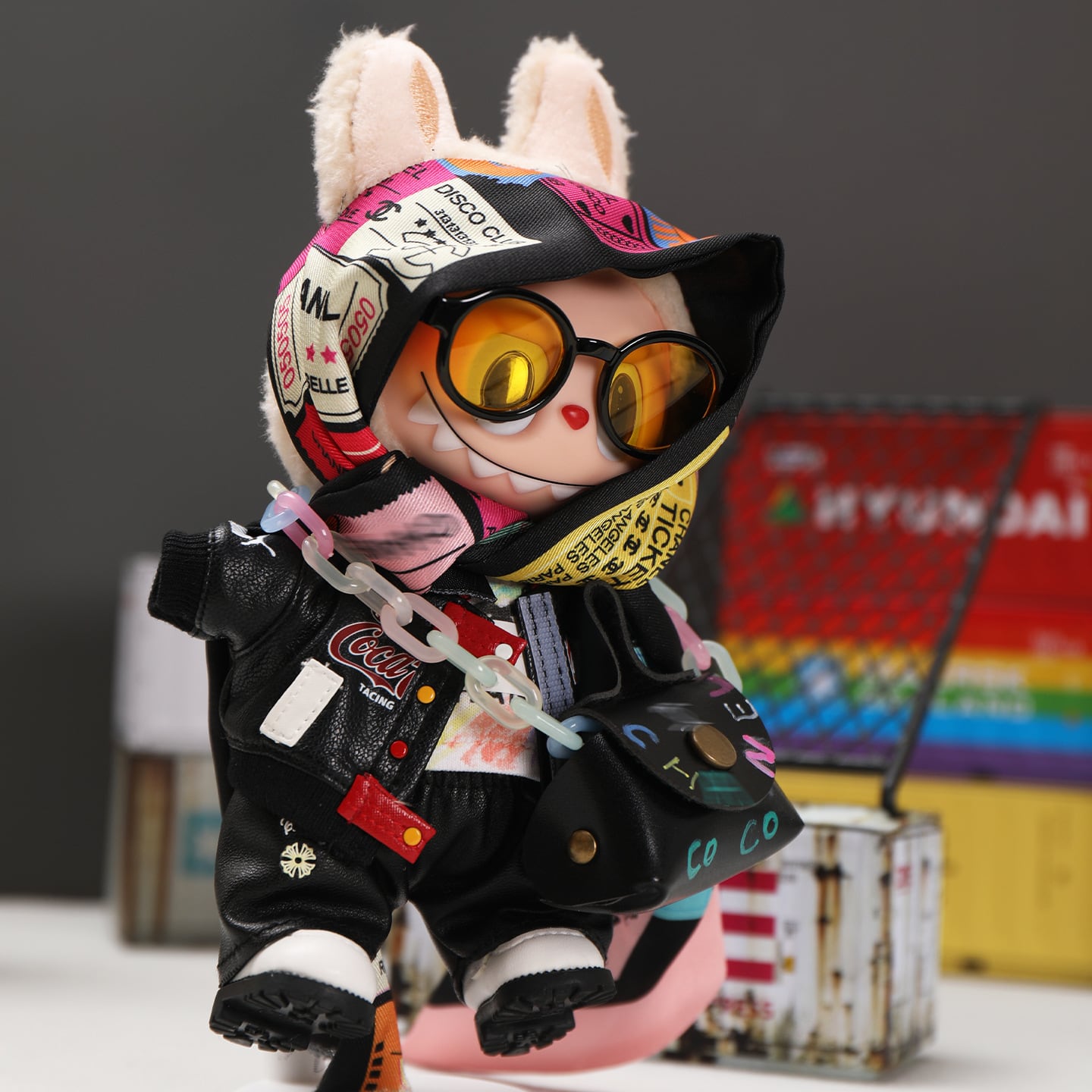 ラブブ 1-3世代対応 レザージャケット+Tシャツ+パンツ+靴+バンダナ