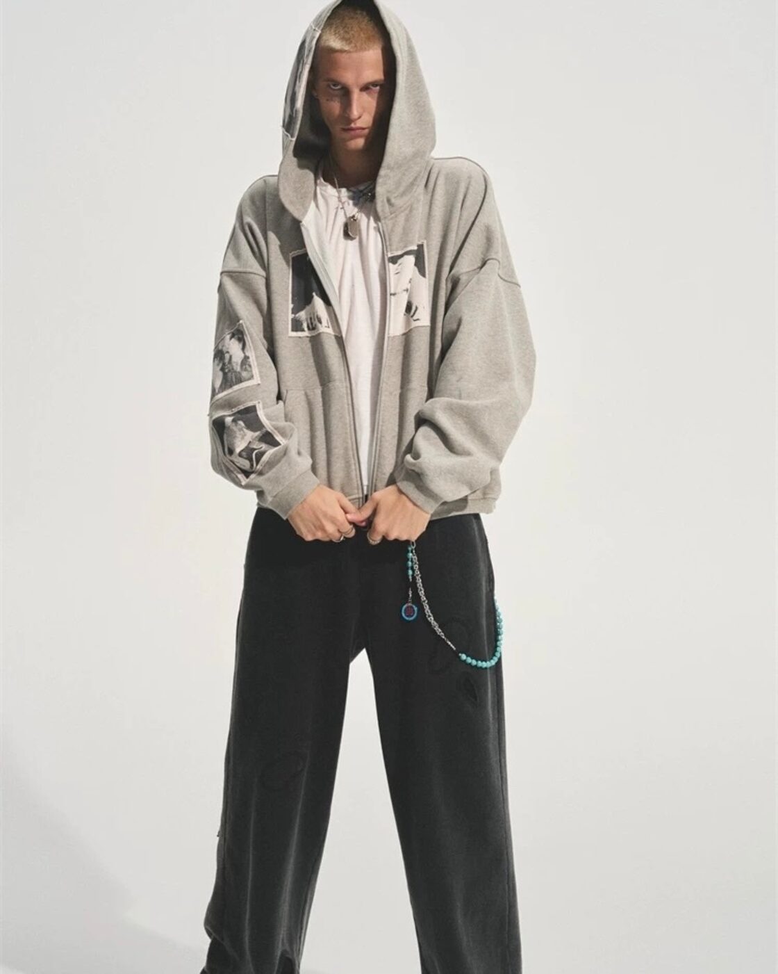 bastard Punk Print Applique Hoodie | PAY ID