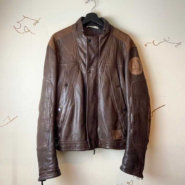 gianfranco ferre biker motif leather jacket 
