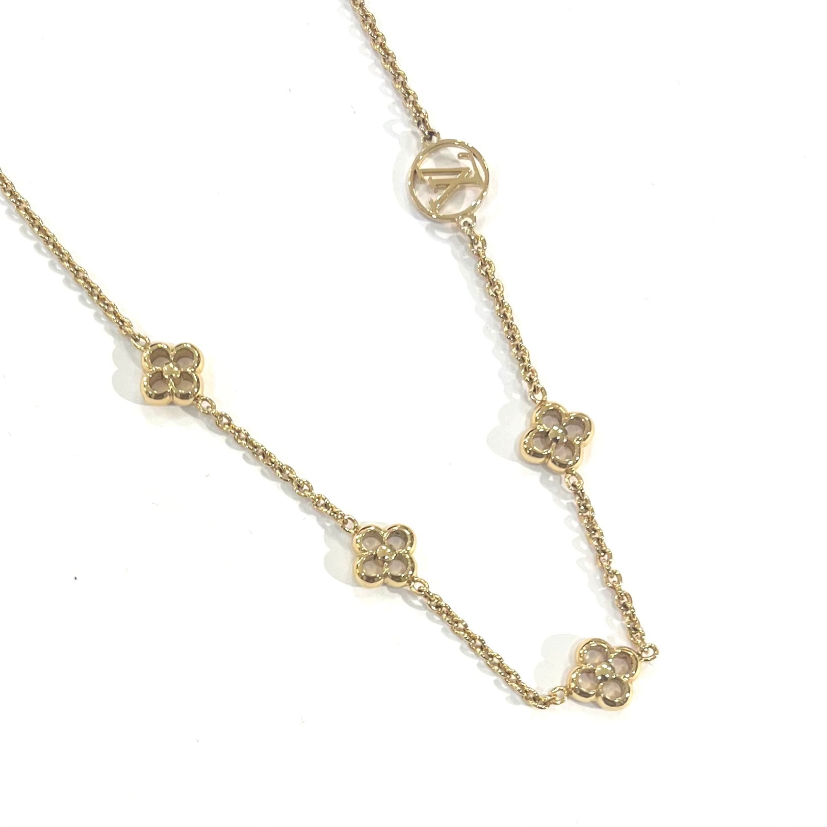 LOUIS VUITTON】モノグラム フラワー＆LVロゴ ネックレス M68125／4