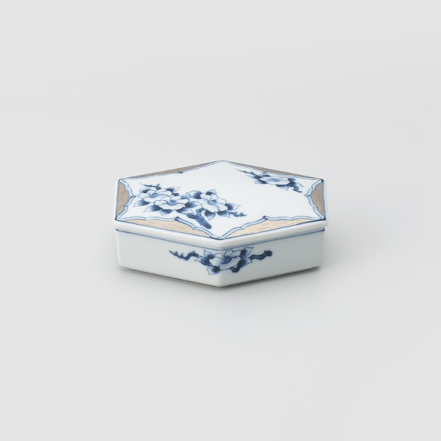 プラチナ彩椿 六角ミニ陶箱