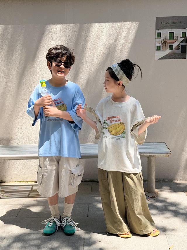 【KID】バナナクラッシュ英字プリント半袖Tシャツ - 9
