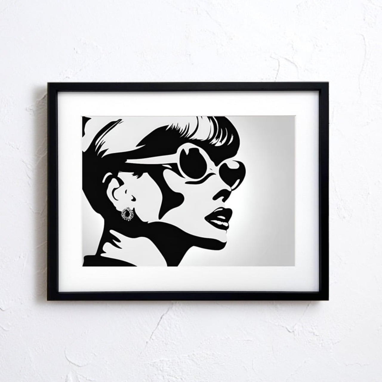 Audrey Hepburn|永遠のスタイルアイコンを描くアートポスター|上品で洗練された空間を演出|額縁セット・国内生産・A4ポスター