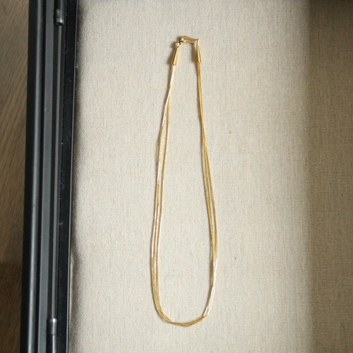 Native SilverStreams  Liquid silver necklace 24Kgp 3st 45cm