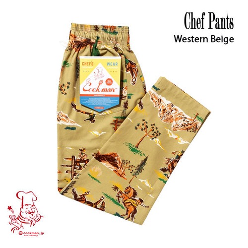 Chef Pants Western Beige シェフパンツ ウエスタン ベージュ UNISEX 男女兼用 COOKMAN クックマン イージーパンツ アメリカ