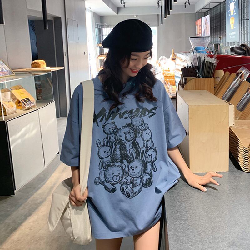 Tシャツ ルーズサマーレッドトップス 夏物 試着室86337059738