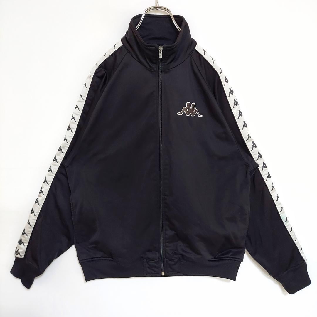 【Kappa】90s カッパ 刺繍 トラックジャケット M～L相当 黒