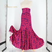 フラメンコ 衣装 ファルダ スカート 紫 ピンク 花柄 伸縮 ハイウエスト ストレッチ 青 紫 レッスン 練習着 ダンス パーティ 発表会 ピンク系 パープル系 動きやすい 華やか エレガント おしゃれ フェスティバル ステージ衣装 女性用