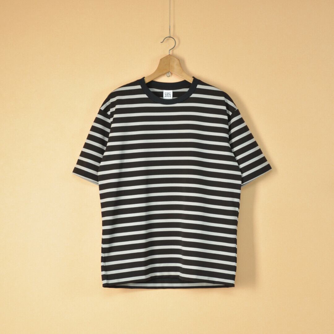 Manual Alphabet マニュアルアルファベット ULTIMA PRD BORDER T shirt ・ブラックxグレイ【メンズ】