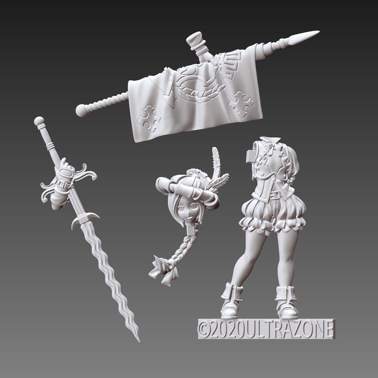 剣の令嬢「コーデリア」STLデータ版