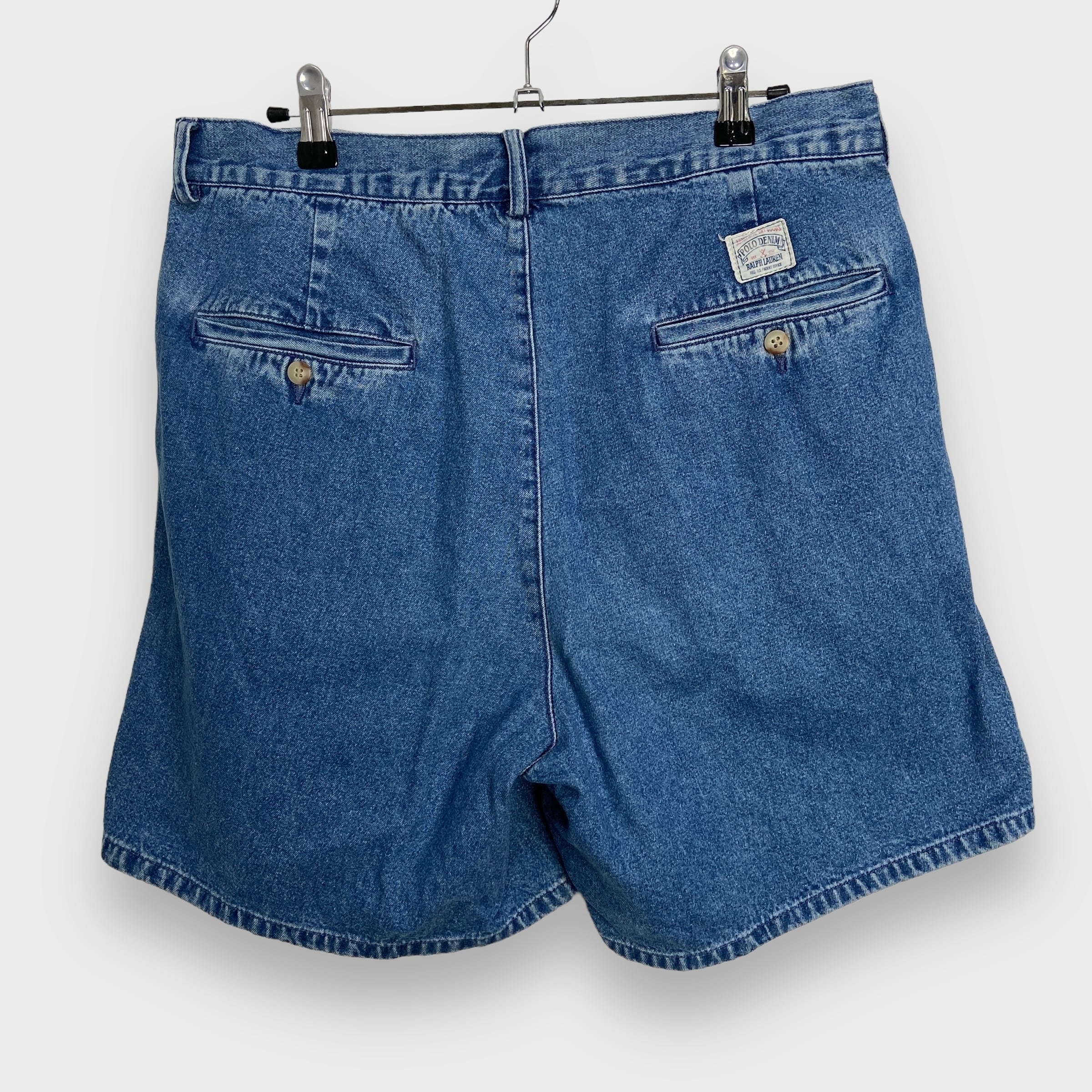 90s Ralph Lauren 2タックデニムショーツ インディゴ W33 | 古着 90s Ralph Lauren 2タックデニムショーツ インディゴ W33 | 古着