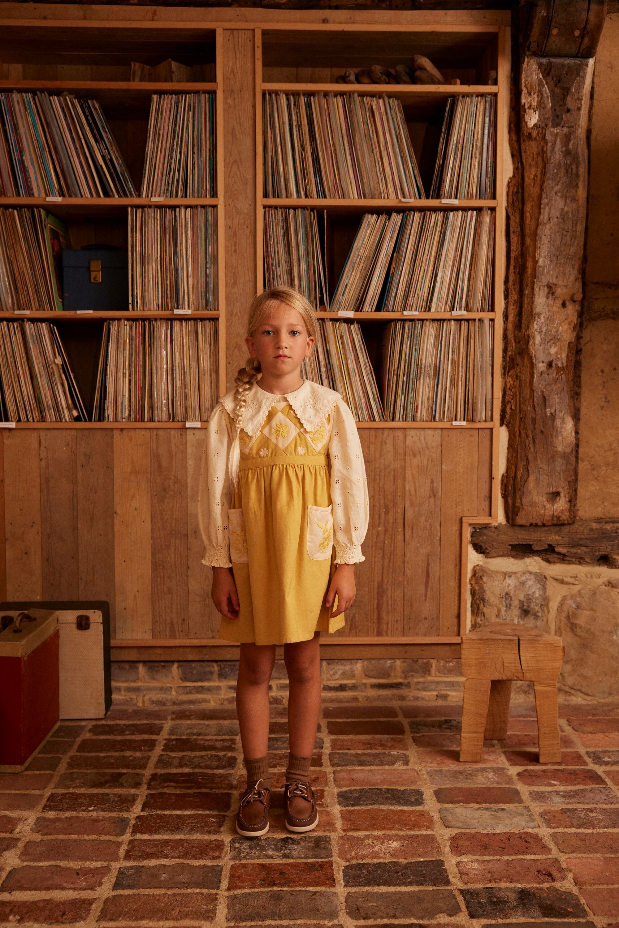 Apolina BIBI PANELLED PINAFORE - HONEY | RESONASON