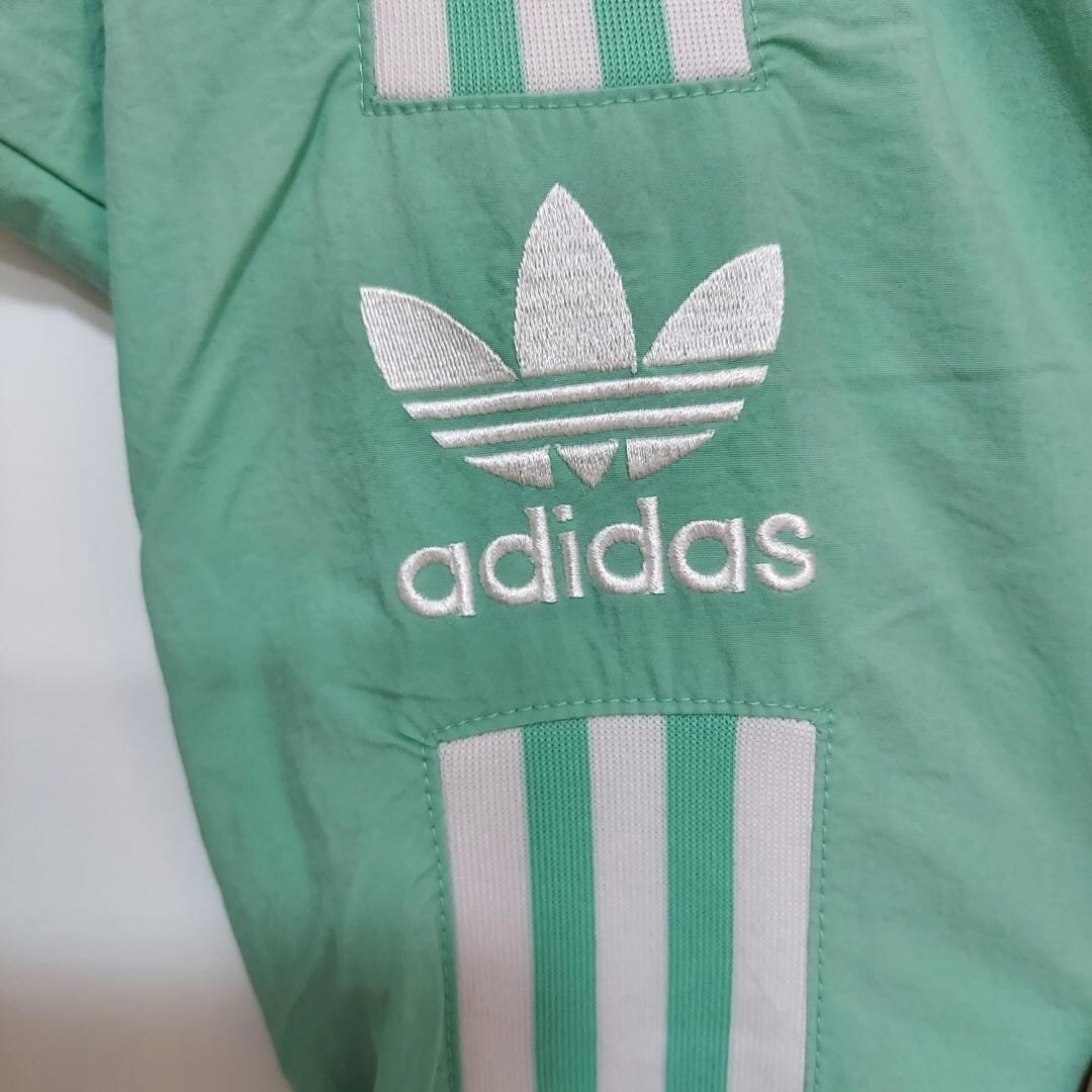 adidas アディダス ナイロンジャケット 刺繍 グリーン 緑 白 8794 | fuufu 