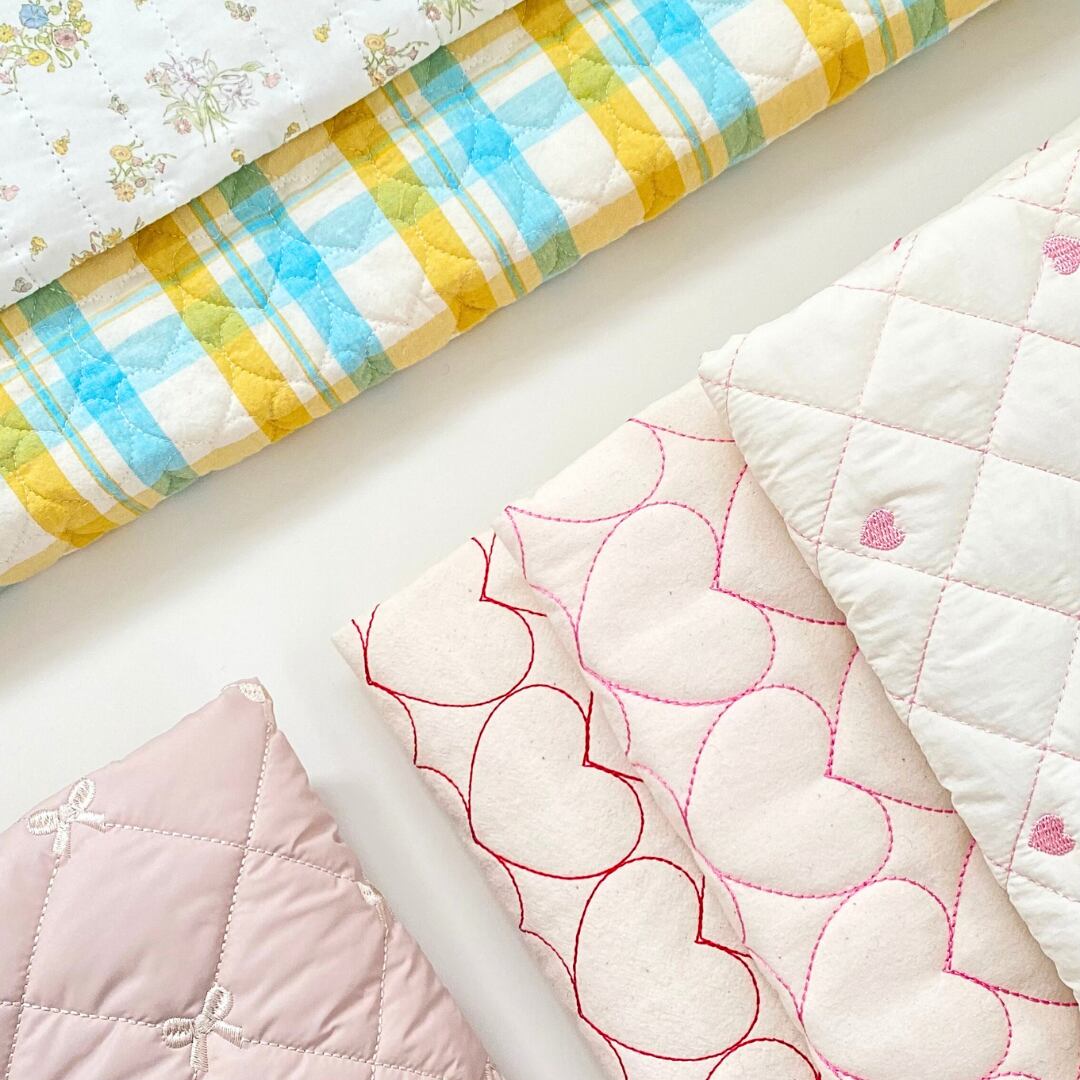 即納】残1点 60cm レッドハートキルト キルティング ヌビ 韓国生地  