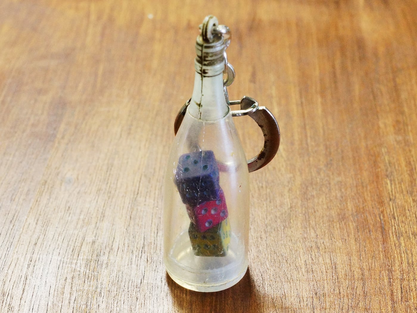 【Vintage】フランス ボトル&ダイス キーホルダー/キーリング /kc08