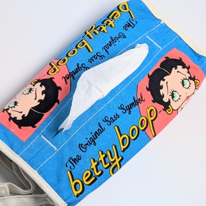✨️ティッシュのドレスアップに♡✨️ Tissue Cover / ティッシュカバー 吊り下げ / ティッシュケース【 Betty Boop ( ベティ・ブープ ) 】BLUE