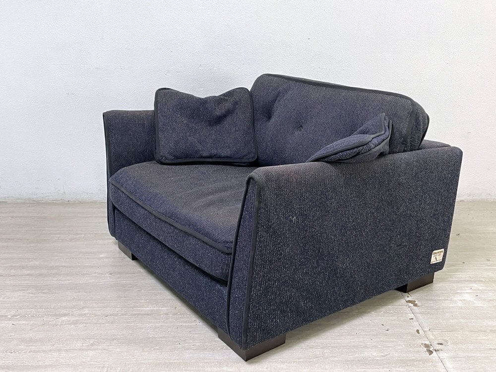 1.5シーターソファ ネイビー ファブリック