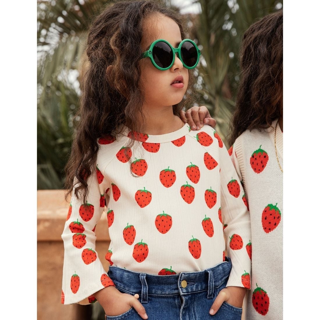 即納»«MINI RODINI» ミニロディーニ STRAWBERRIES TRUMPET SLEEVE T ...