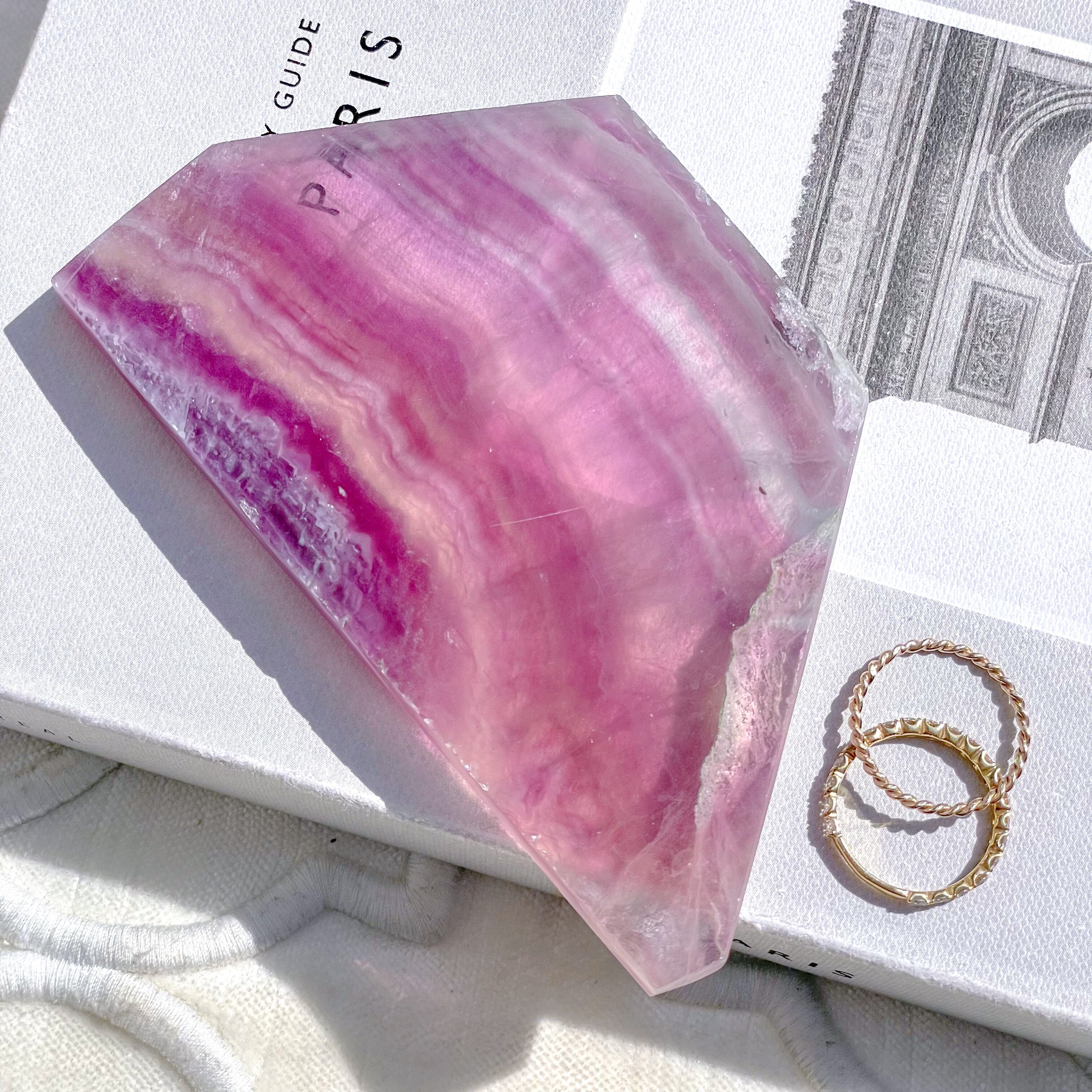 Pink Fluorite Plate 2 ✧ ピンクフローライト