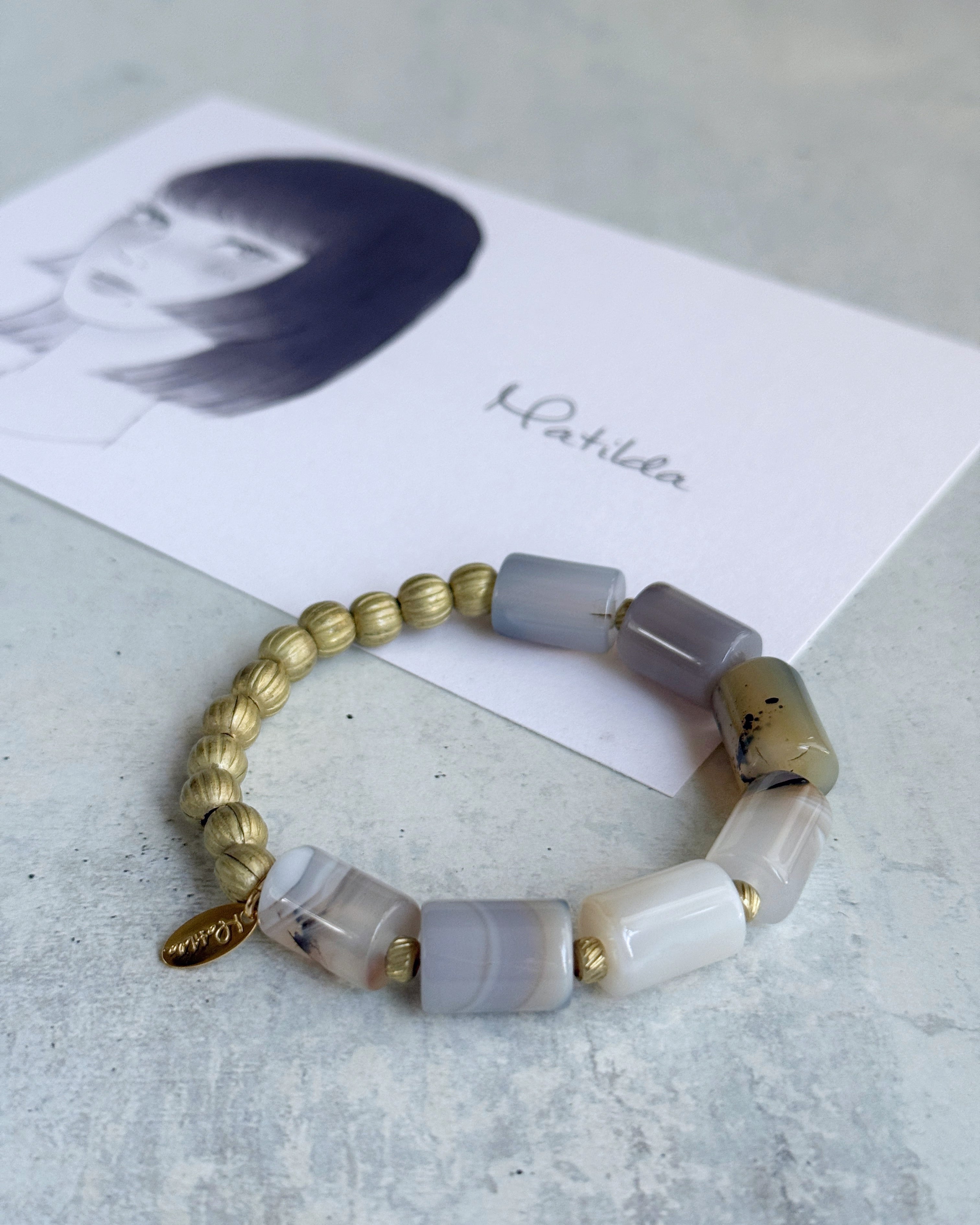 bicolor bracelet(モンタナアゲート×真鍮)
